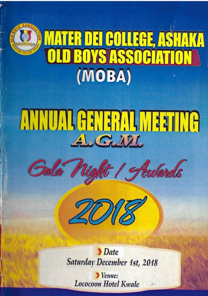 Mater Dei College Ashaka Old Boys Association (MOBA) Programs
